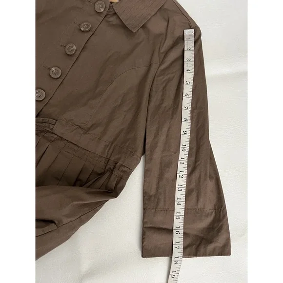 Sussan Taupe Brown Trench Shirt Dress Size 14 Quiet Lagenlook Contemporary - Picture 13 of 13